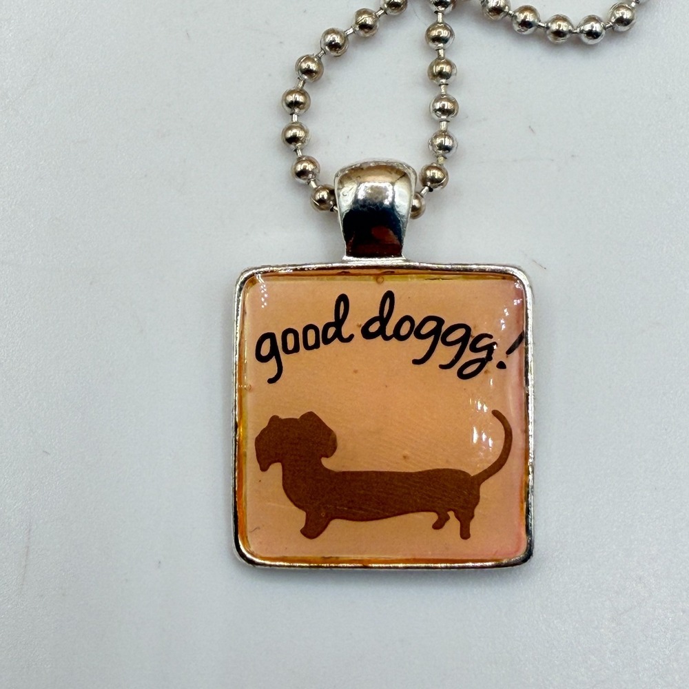 Claire's Good Dog Dachshund Pendant Necklace Silver Tone Ball Chain Pet Lover